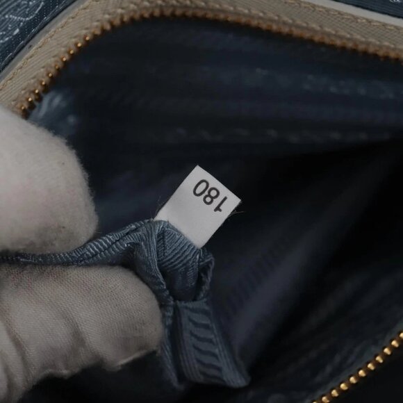 PRADA Hand Bag Canvas 2way Light Blue Gold Auth - Picture 15 of 15